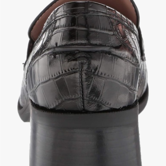 Zac‎ Posen leather embossed loafers in black crocodile pattern - Picture 4 of 8